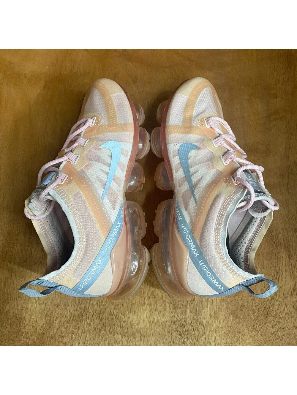 Nike Air Vapormax Womens Sz 8 Running Shoes Peach Pink Silver Sneaker CQ9703-600